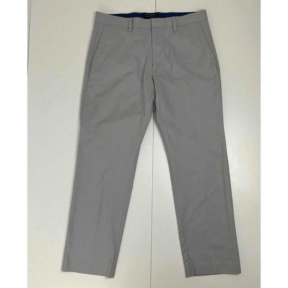 Banana Republic Chinos Mens 34x29 Grey Non Iron Tailored Slim Fit Dress Pants